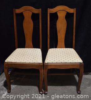 2 Walnut Dining Side Chairs    